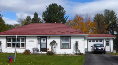 Hy-Grade-Steel-Roofing-System-Metal-Roofing-See-Our-Work-Canners-Brown-metal-roof-white-siding-London-Ontario