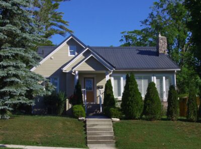 Hy-Grade-Steel-Roofing-System-Metal-Roofing-See-Our-Work-Slate-Grey-green-grass area-Ontario