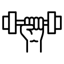 Fist holding dumbbell icon