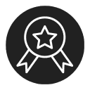 Star medal icon in a dark grey circle background